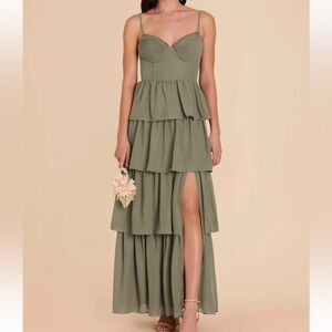 Birdy Grey Thyme Green Tiered Maxi Dress